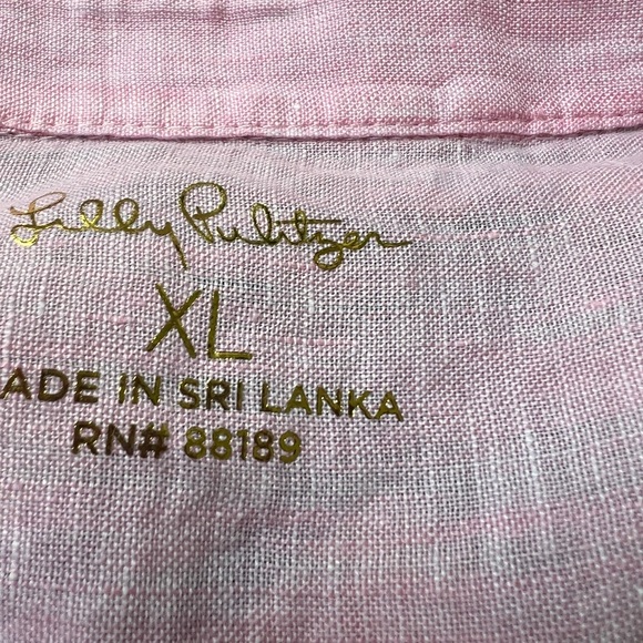 Lilly Pulitzer Briette Button down linen top Urchin Pink - Picture 3 of 3